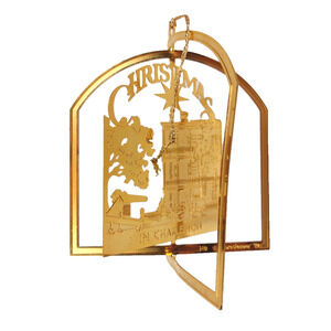 VTG 1992 CHARLESTON SC 24K Gold Plate Flat CHRISTMAS ORNAMENT View From Battery